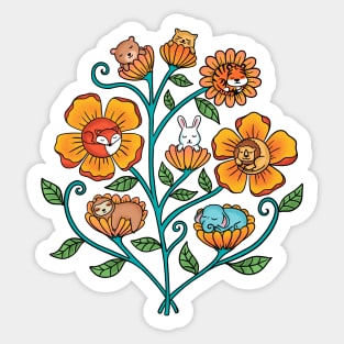 Flowers animals Sticker